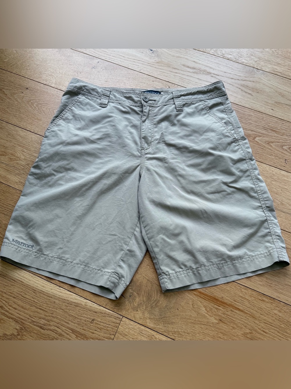 Marmot Men’s Hiking Shorts Size 34 Khaki Outdoor Travel Performance EUC